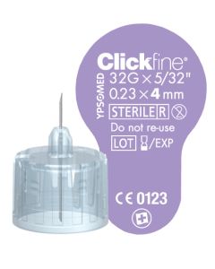 Clickfine® aiguille à stylo Diamond Tip 4 mm 32G diamètre 0,23 mm boîte de 100