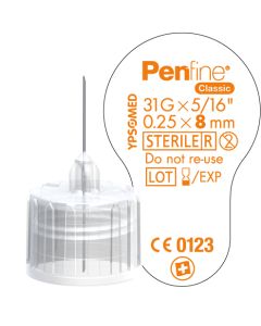 Penfine® aiguille à stylo Classic 8 mm 31G diamètre 0,25 mm boîte de 100